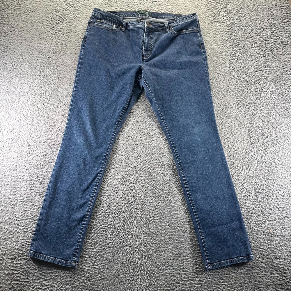 Lauren Ralph Lauren Jeans Womens 16 Cotton Denim Skinny Workwear Faded Stretch